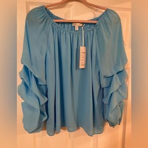 Aryeh, Brand new Powder Blue Island Top- Size Large